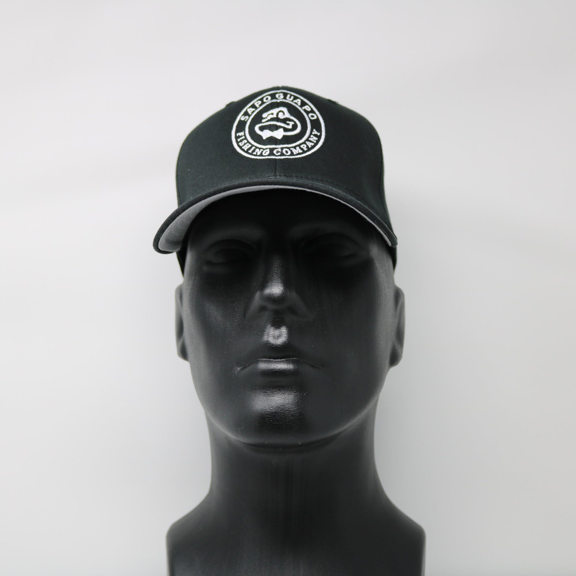 Black Embroidered Logo Flex-fit Hat