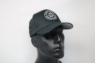 Black Embroidered Logo Flex-fit Hat