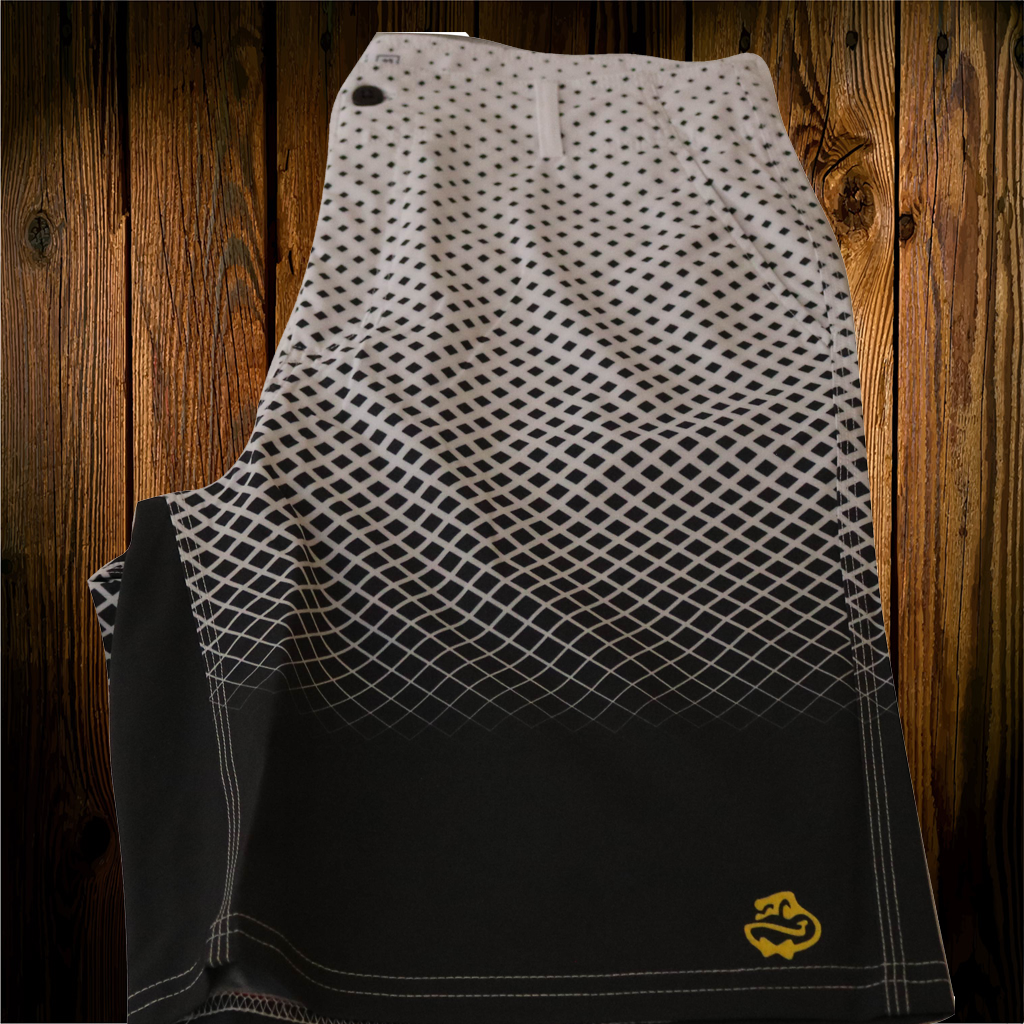 Black and White Pattern Technical Shorts