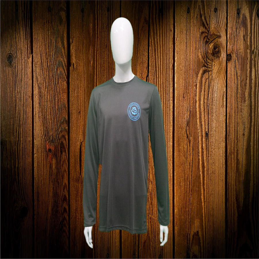 Grey and Blue Logo Performance Shirt