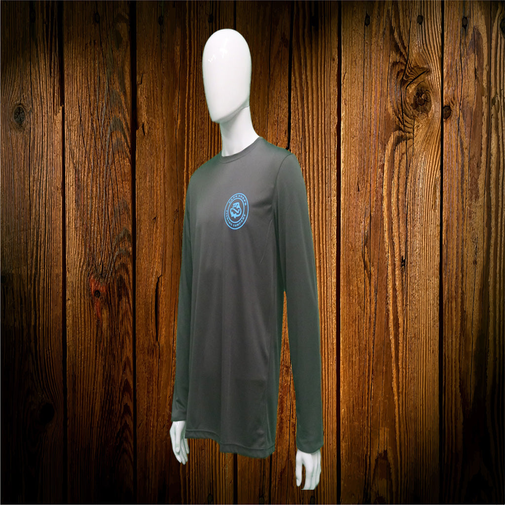 Grey and Blue Logo Performance Shirt