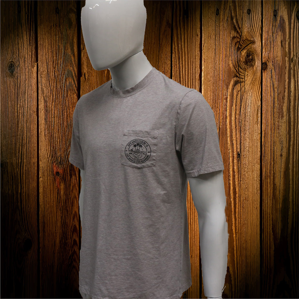Grey Tri-Blend Sapo Island Pocket Tee