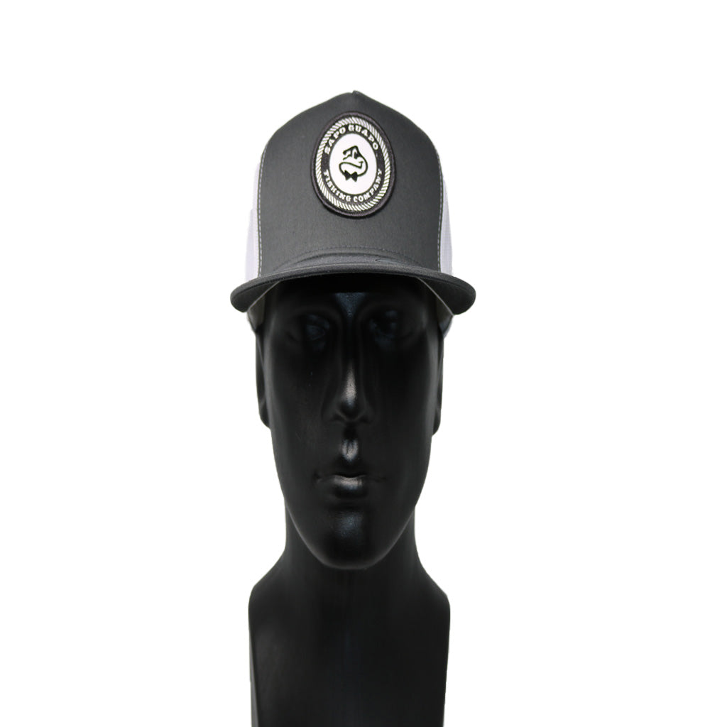 Grey Rope Logo and White Five Panel Mesh Snapback