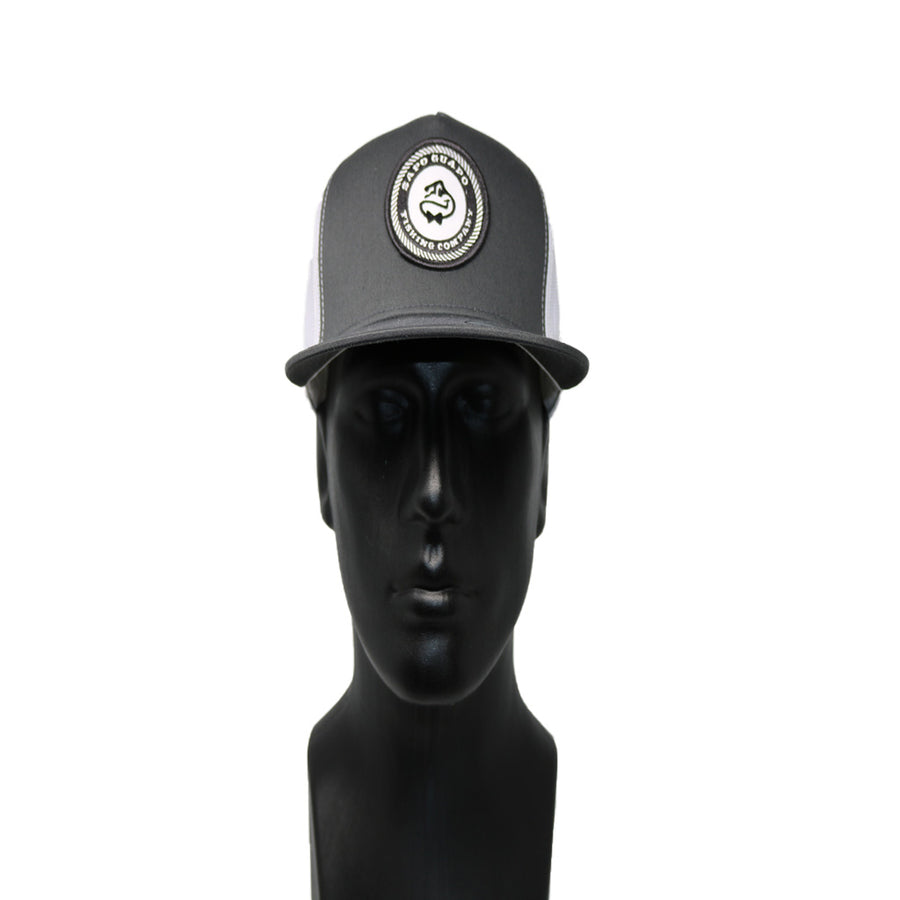 Grey Rope Logo and White Five Panel Mesh Snapback