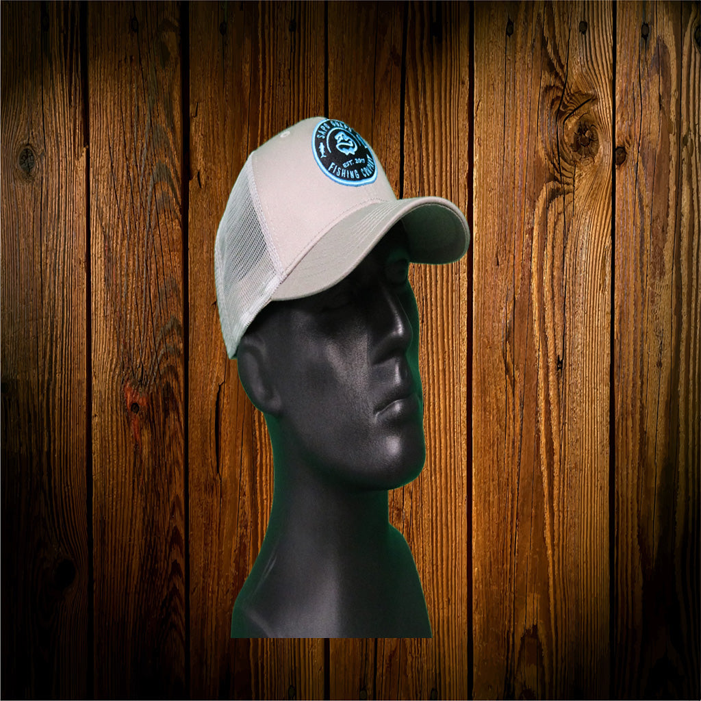 Grey Mesh and Blue Logo Snapback