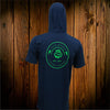 Navy and Green Logo Performance Hooded Tee
